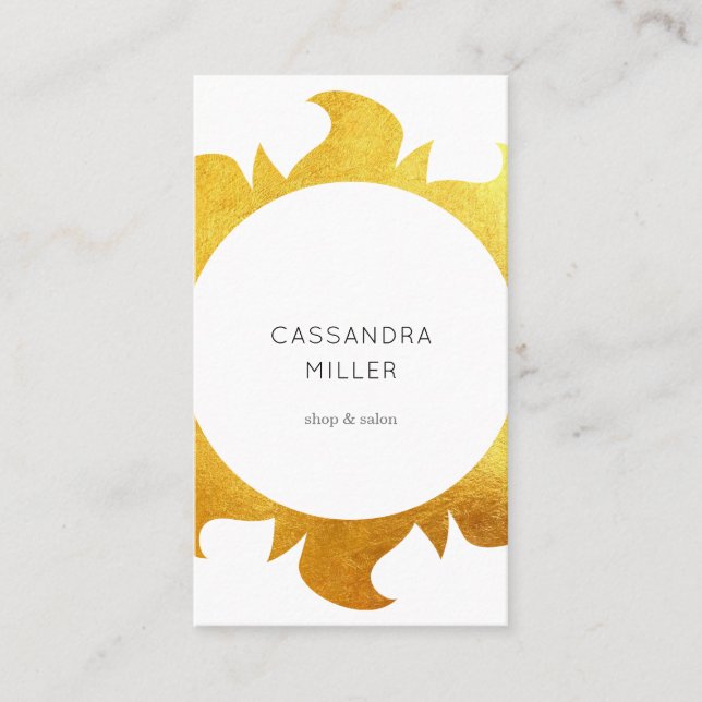 Faux gold sun business card (Front)