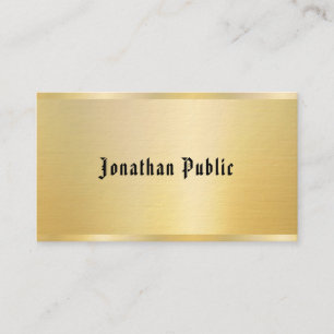 Faux Gold Template Classic Text Elegant Vintage Business Card