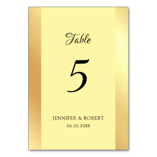 Faux Gold Template Elegant Script Handwritten Table Number