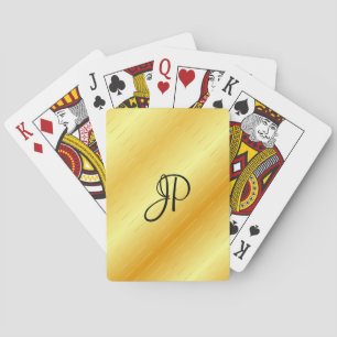 Faux Gold Template Monogrammed Elegant Trendy Playing Cards