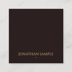 Faux Gold Text Font Elegant Black Velvet Modern Square Business Card