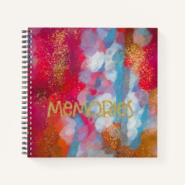 Faux Gold Touch Abstract Memories Notebook (Front)