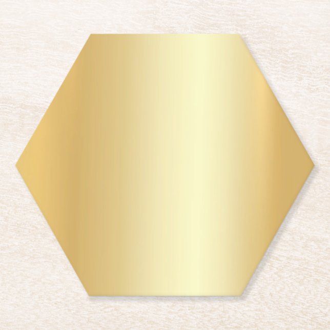 Faux Gold Trendy Elegant Blank Glamour Template Paper Coaster (Front)