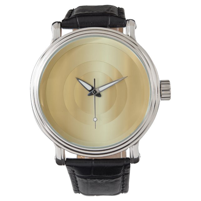 Faux Gold Trendy Glamourous Elegant Template Watch (Front)