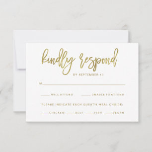 Faux Gold Typography   Meal Choice RSVP