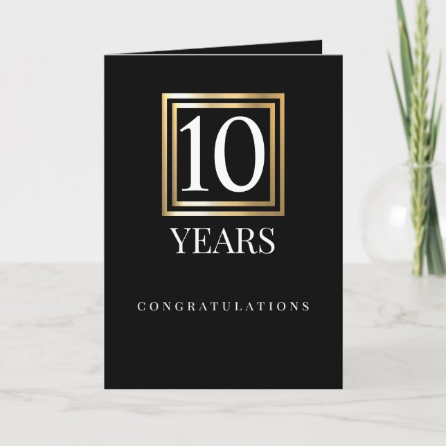 Faux gold UNIVERSAL employee anniversary card (Front)