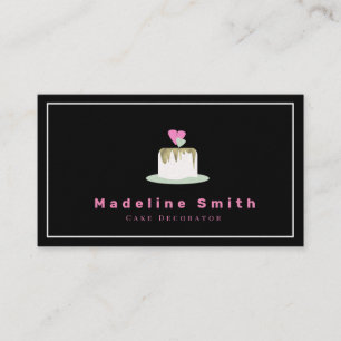 Faux Gold Wedding Cake Bakery Logo Baker Business Card
