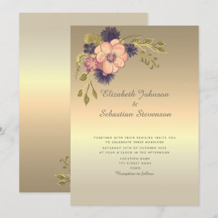 Faux Gold Wedding Invitation