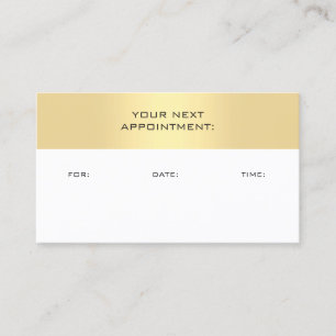 Faux Gold White Appointment Reminder Template Card
