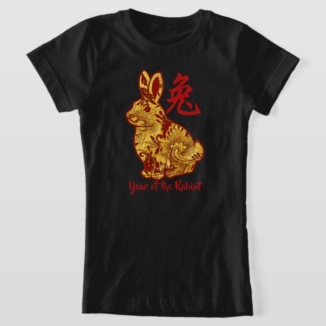 Faux Gold Year Of The Rabbit T-Shirt (Laydown)