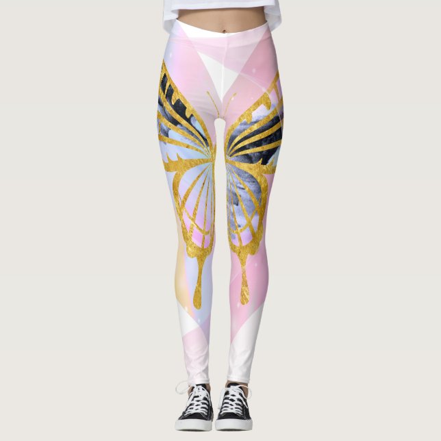 Faux Golden Butterfly Leggings (Front)