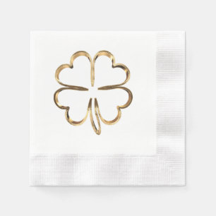 Faux Golden Clover Good Luck Napkin