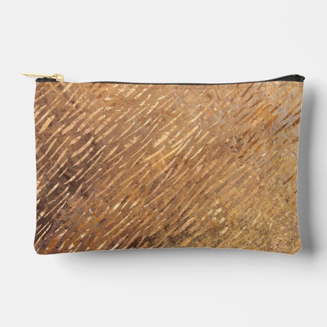Faux Golden Strokes Accessory Pouch (Front)