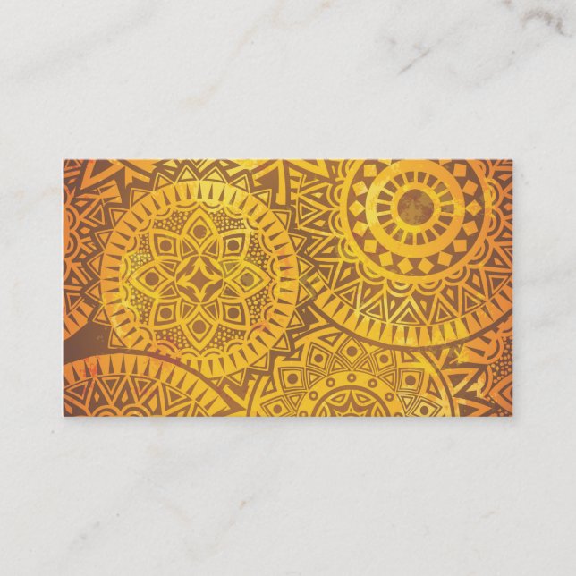 Faux Golden Suns pattern Business Card (Front)