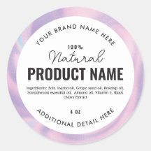 Faux golden swirl foil Product Round Label