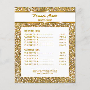 Faux Golden Yellow Glitter Texture & Custom Text Flyer