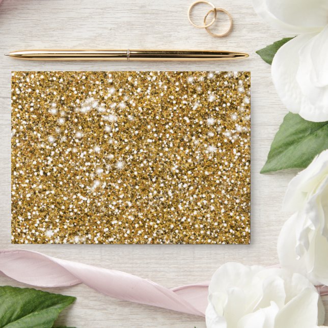 Faux Golden Yellow Glitter Texture Look Graphic Envelope (Wedding)
