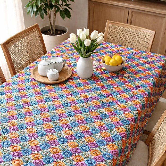 Faux Granny Square Crochet Pattern  Tablecloth (Creator Uploaded)