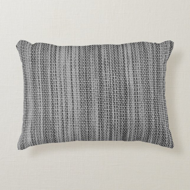 Faux Gray Fabric Accent Pillow (Front)