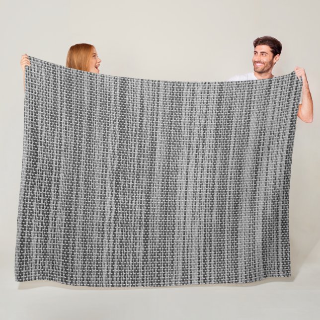 Faux Gray Fabric Cotton Fleece Blanket (In Situ)