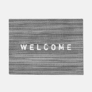 Faux Gray Fabric Cotton Welcome Doormat