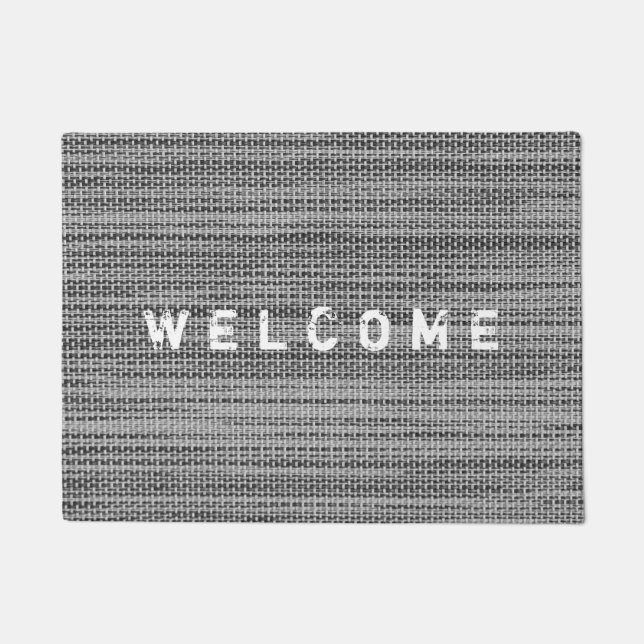 Faux Gray Fabric Cotton Welcome Doormat (Front)