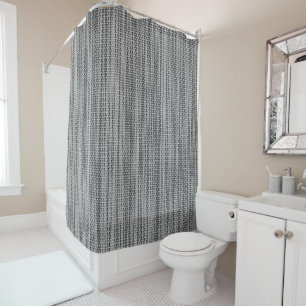 Faux Gray Fabric Shower Curtain - Modern Design