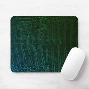 Faux Green Alligator Crocodile Leather Print Mouse Mat