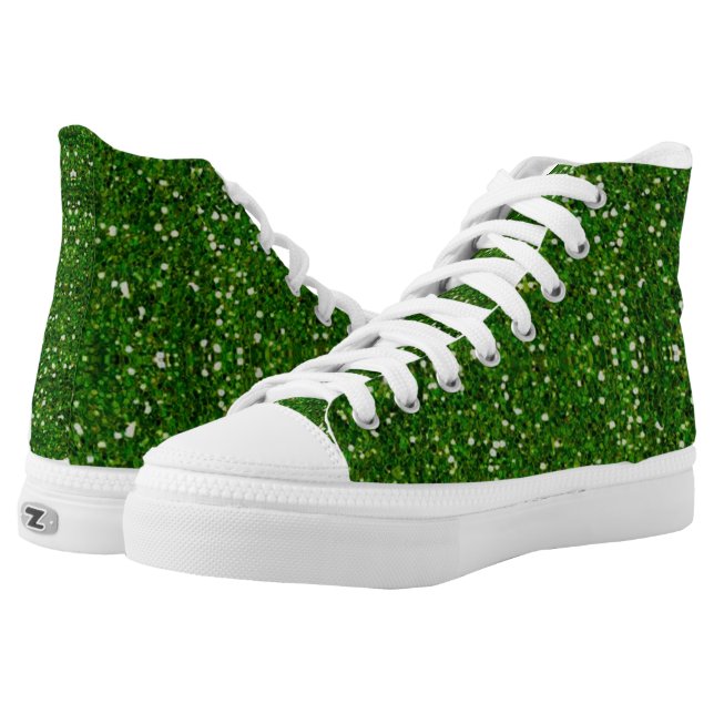 Faux Green Glitter And Glamour Shoes (Pair)