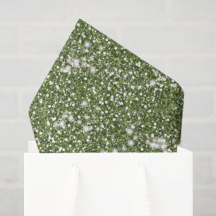 Faux Green Glitter Texture Look-like Graphic Tissue Paper