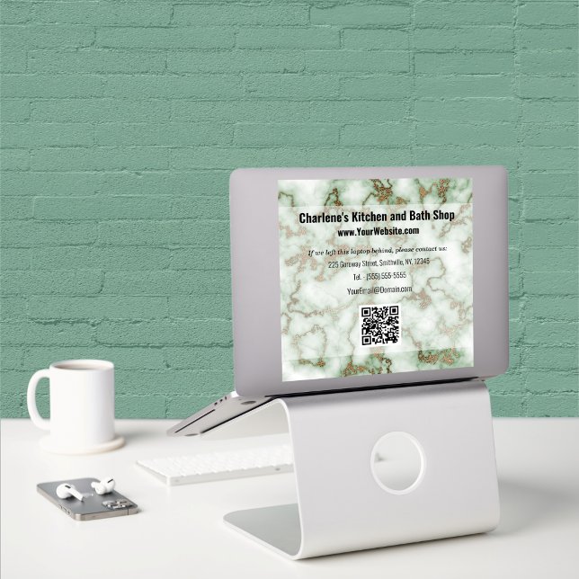 Faux Green Gold Marble (Faux Green Gold Marble Sticker by Office Accessories Shop)