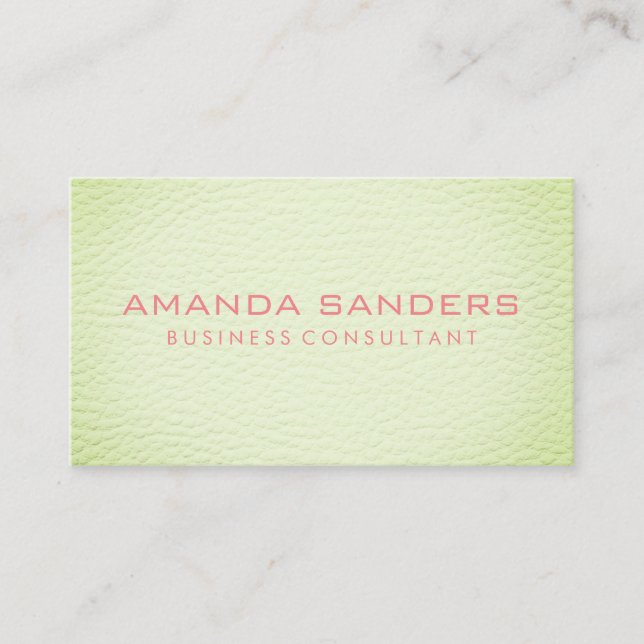 Faux Green Leather Business Card (Front)