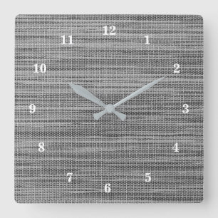 Faux Grey Fabric Cloth Modern Design Wall Clock