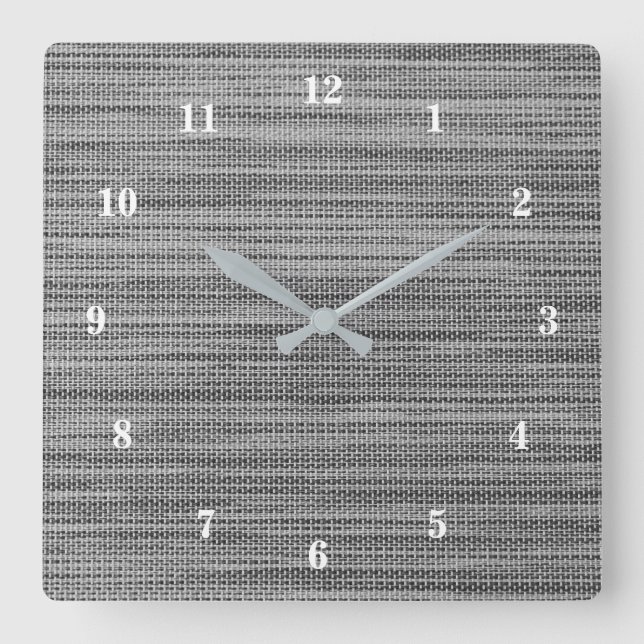 Faux Grey Fabric Cloth Modern Design Wall Clock (Front)