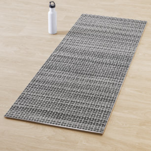 Faux Grey Fabric Cloth Modern Design Yoga Mat 
