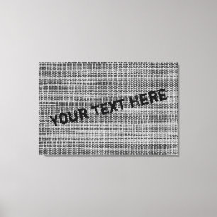 Faux Grey Fabric Custom Text Canvas Print