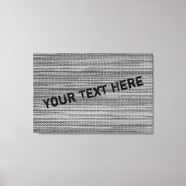 Faux Grey Fabric Custom Text Canvas Print (Front)