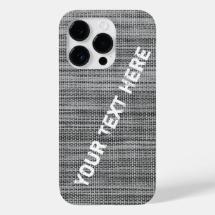 Faux Grey Fabric Custom Text IPhone Case