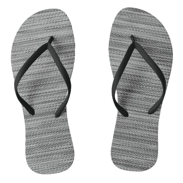 Faux Grey Fabric Flip Flops  (Footbed)