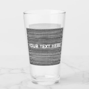 Faux Grey Fabric Glasses with Custom Text