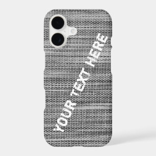 Faux Grey Fabric iPhone Case Personalised Text