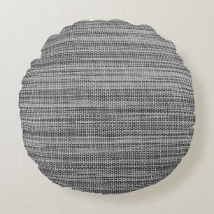 Faux Grey Fabric Round Pillow - Modern