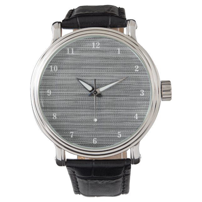Faux Grey Fabric Watch (Front)