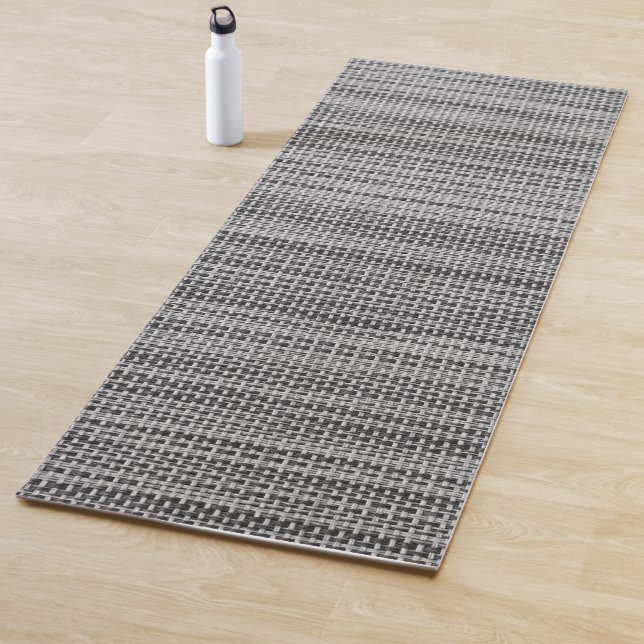 Faux Grey Fabric Yoga Mat Modern Design (In Situ)