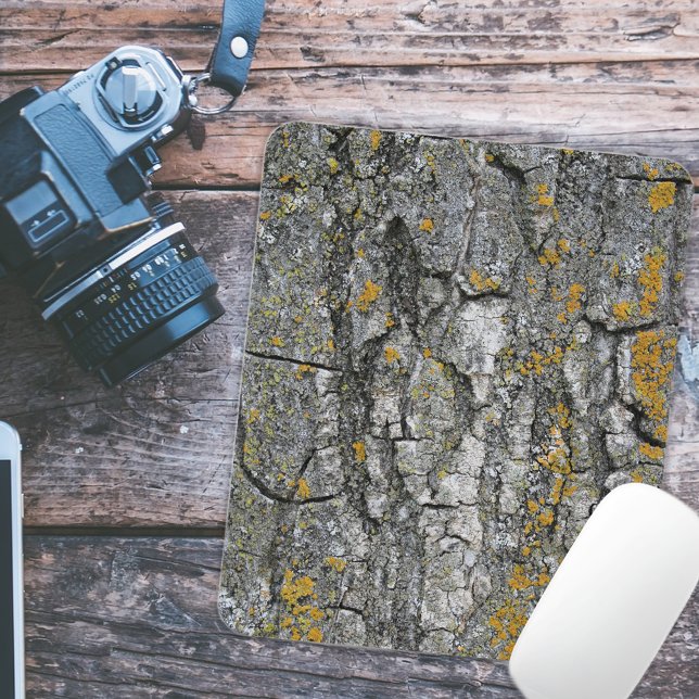 Faux Grey Grunge Wood Tree Bark Mouse Mat (Creator Uploaded)