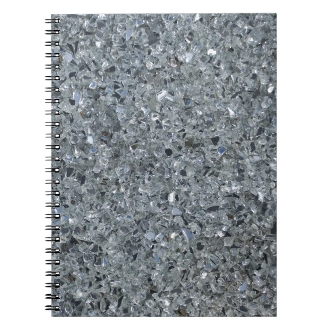 Faux Grey Sparkle Glass Notebook (Front)