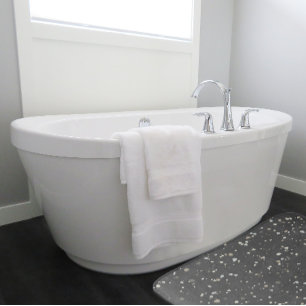 Faux Grey Terrazzo Bath Mat