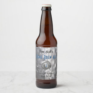Faux Hammered Metal Beer Label