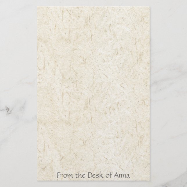 Faux Handmade Paper Manuscript Look Stationery (Front)