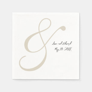 Faux Handwritten Notes Wedding Paper Napkins